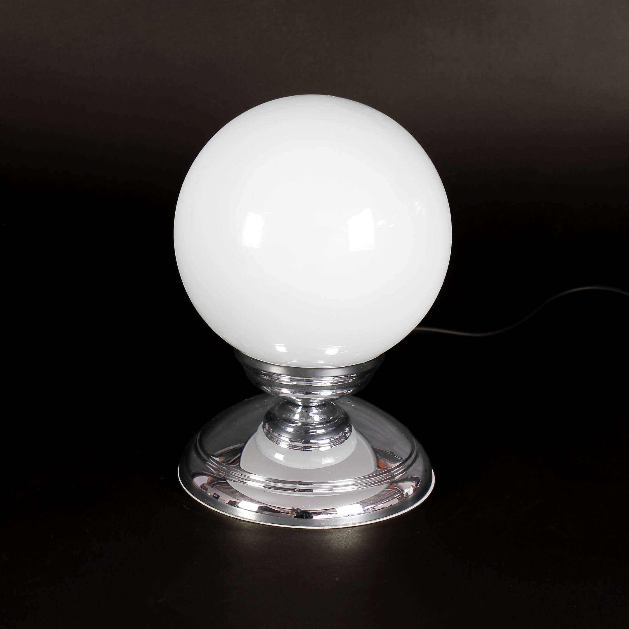 Retro Tischlampe Weiß SATURNO, ohne Wohnzimmer Nachttischlampe Silber Schlafzimmer Licht-Erlebnisse Leuchtmittel, E14 Stil