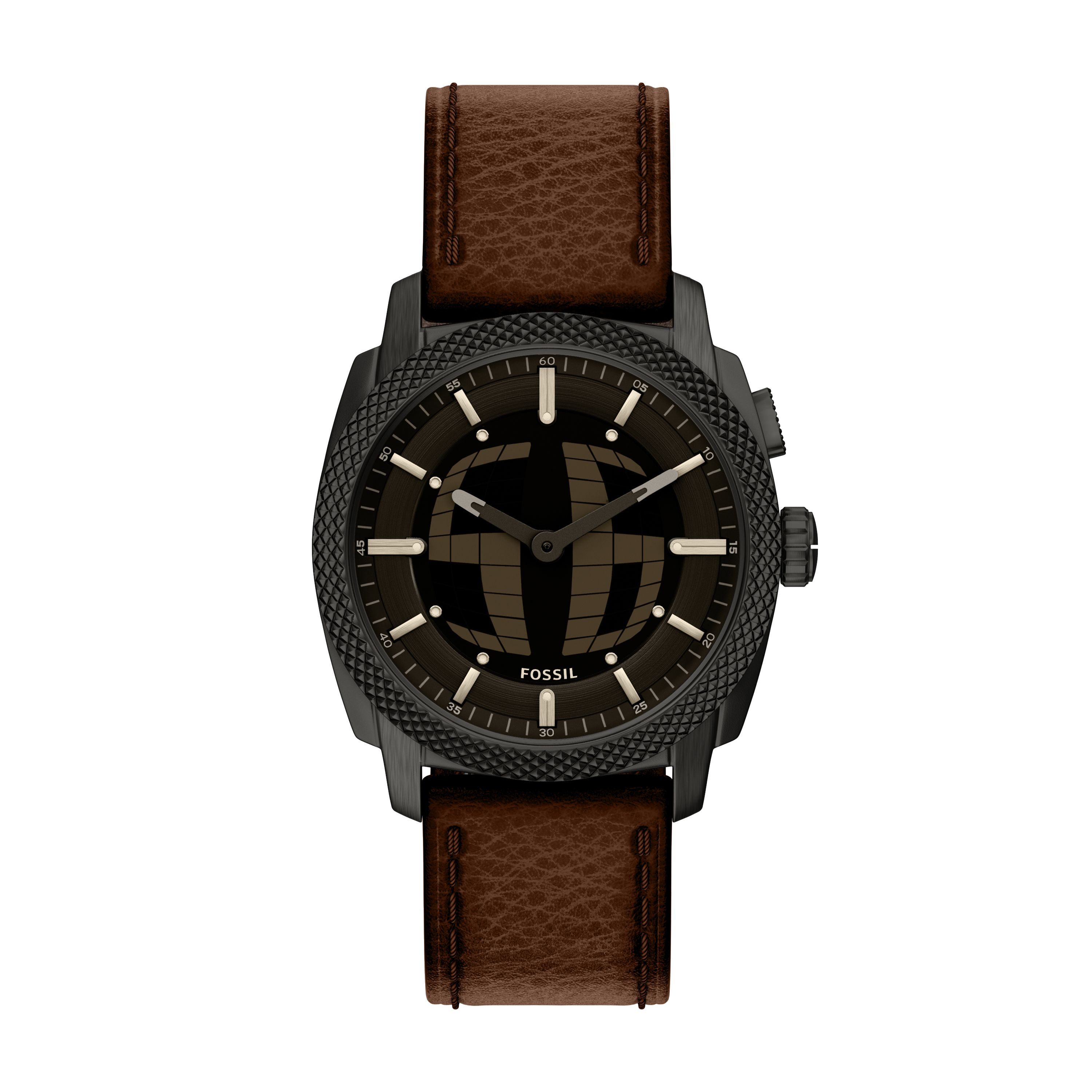 Fossil Quarzuhr Machine - Big Tic FS6165, Armbanduhr, Herrenuhr, Lederarmba günstig online kaufen