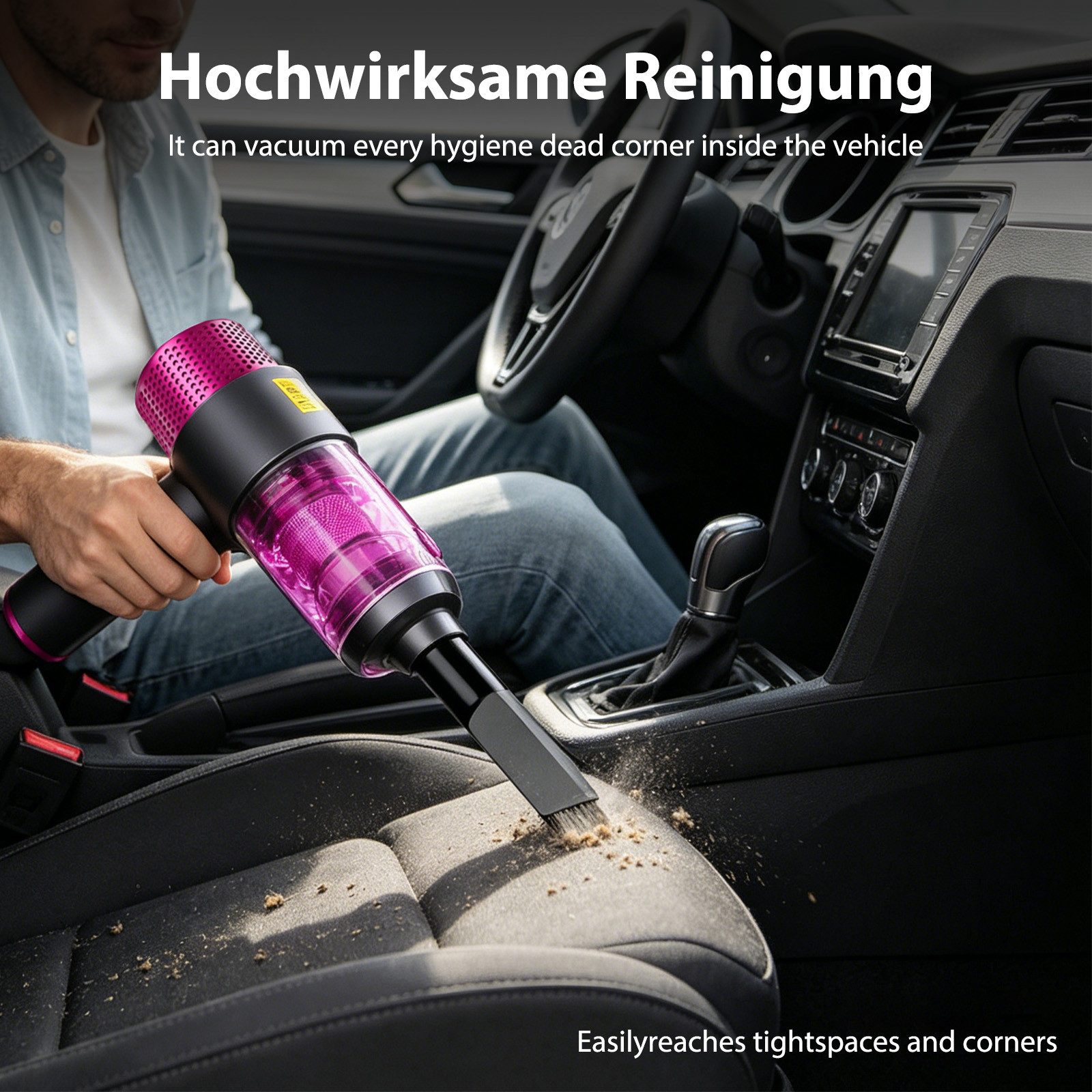 AKKEE Akku-Handstaubsauger Mini Staubsauger 12000Pa Handstaubsauger Kabellos auto staubsauger, 2-In-1 Staubsauger & Gebläse