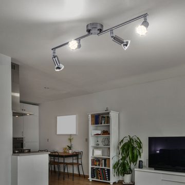 etc-shop LED Deckenleuchte, Leuchtmittel inklusive, Warmweiß, Spotleiste LED Deckenleuchte Wohnzimmer Deckenlampe 4 flammig