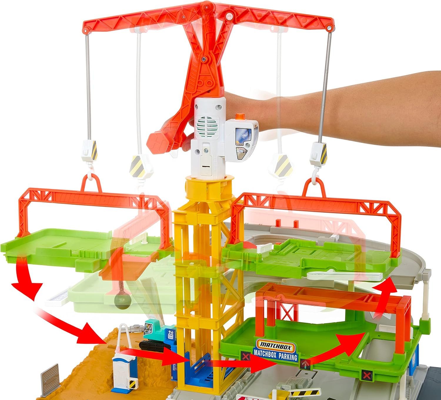 Mattel® Spielzeug-Kran MATTEL HPD63 Matchbox Action Drivers Riesen Baustelle