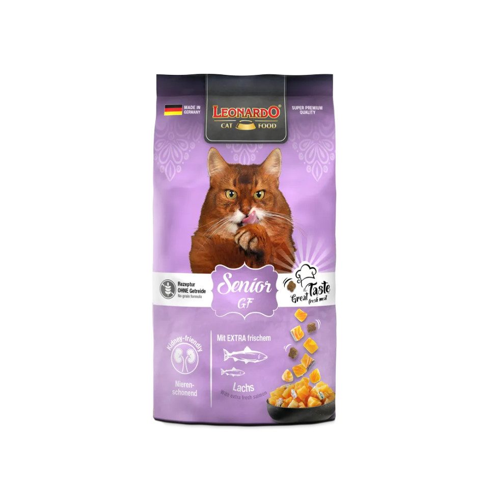 Leonardo Catfood Senior GF - getreidefreies Trockenfutter für sensible, ältere Katzen, Trockenfutter für: Katzen