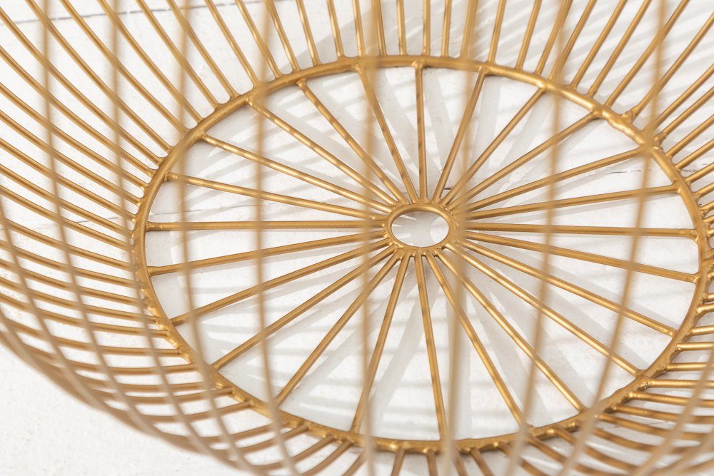 riess-ambiente Couchtisch STORAGE Ø40cm gold / weiß · abnehmbares Tablett (Einzelartikel, 1-St), Wohnzimmer · rund · Metall · Korb mit Stauraum · handmade – Bild 5 von 5