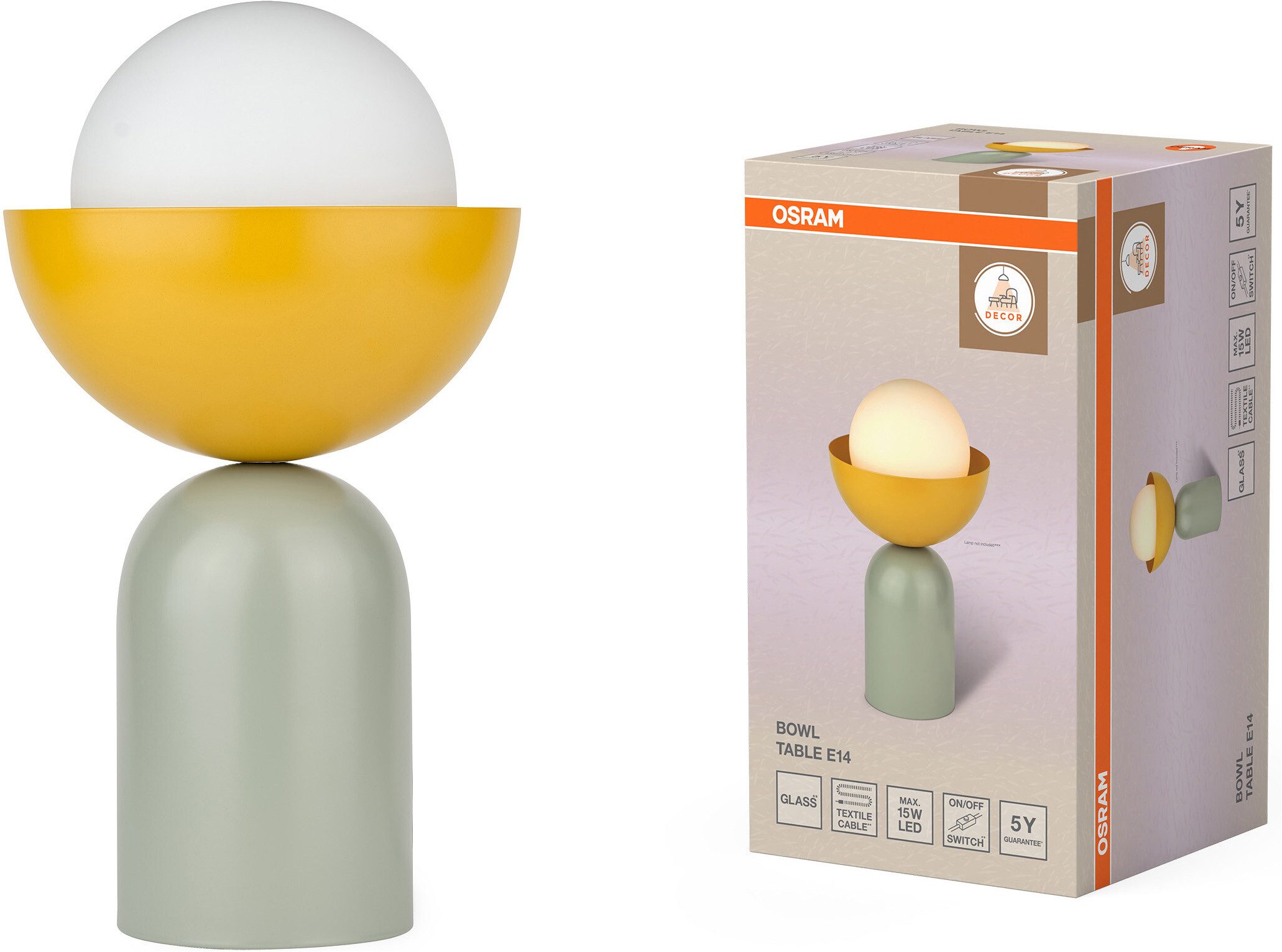 Osram Tischleuchte Decor Bowl Table, ohne Leuchtmittel, Fassung E14, Stahl