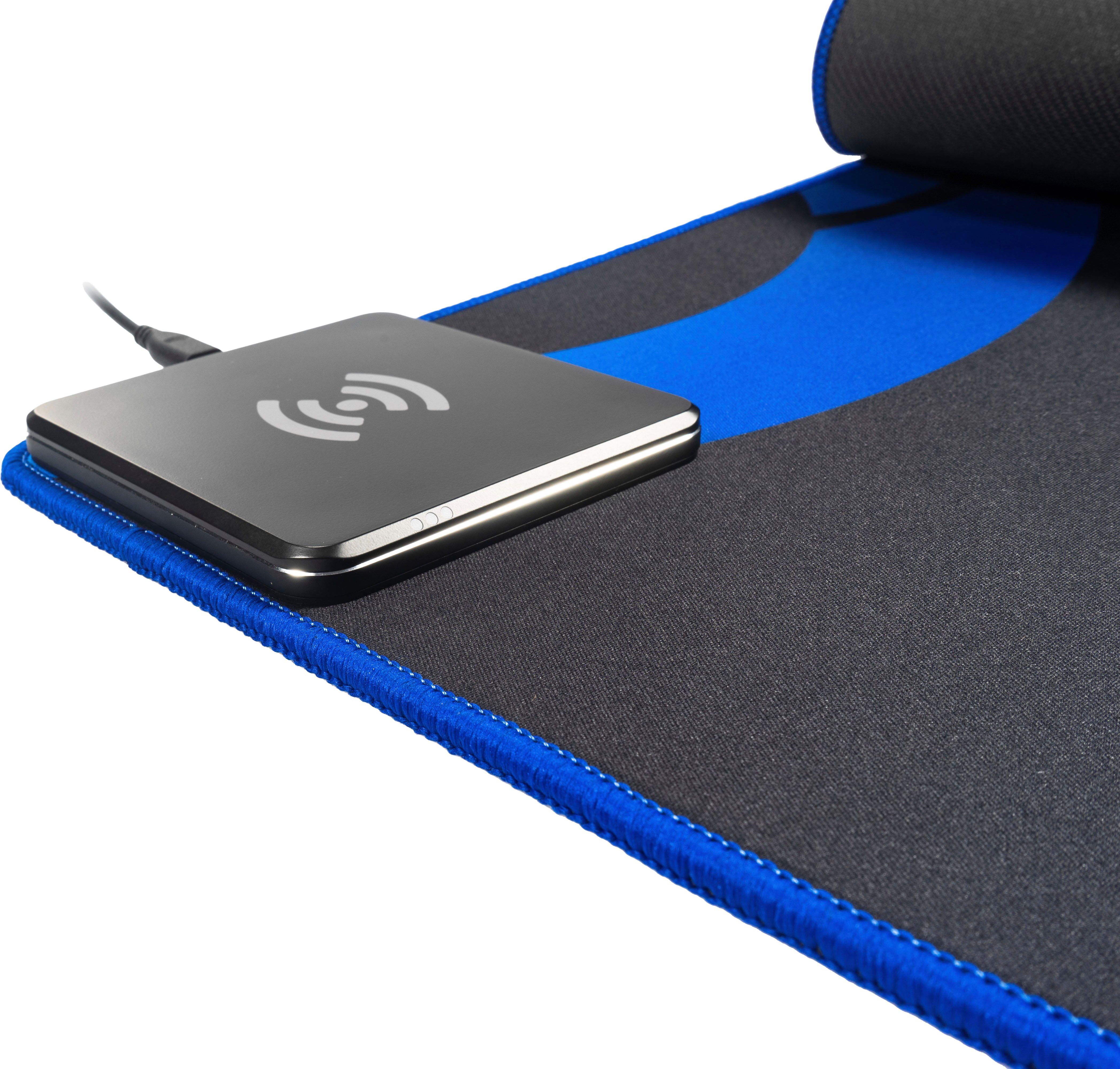 Hyrican Mauspad Striker Qi Mauspad ST-MP15 inkl. 10W QI-Charger Micro-USB, integriertes kabelloses Ladegerät