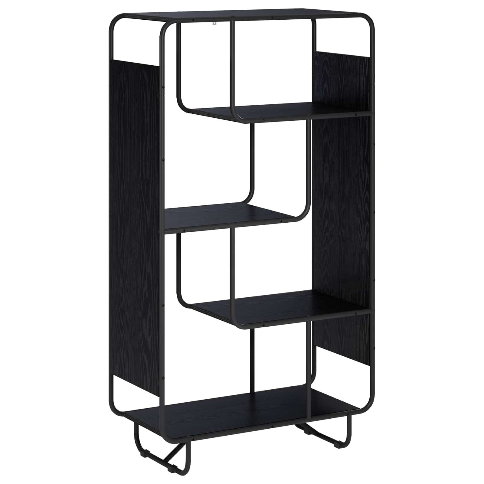 vidaXL Highboard Highboard Schwarz Eichen-Optik 80 x 37.5 x 144 cm Holzwerkstoff (1 St)
