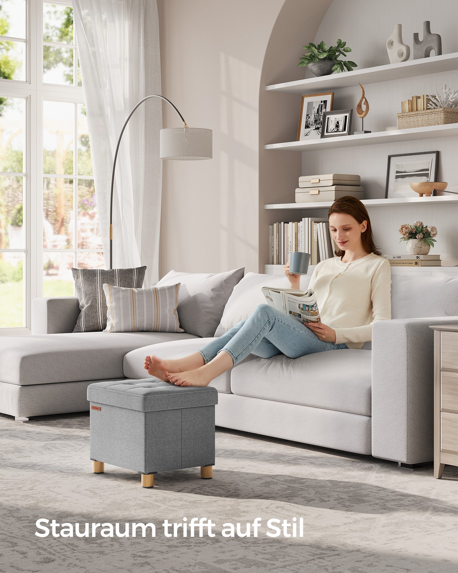 SONGMICS Sitzhocker, Sitzbank 32x40x33,5cm klappbare Sitztruhe günstig online kaufen