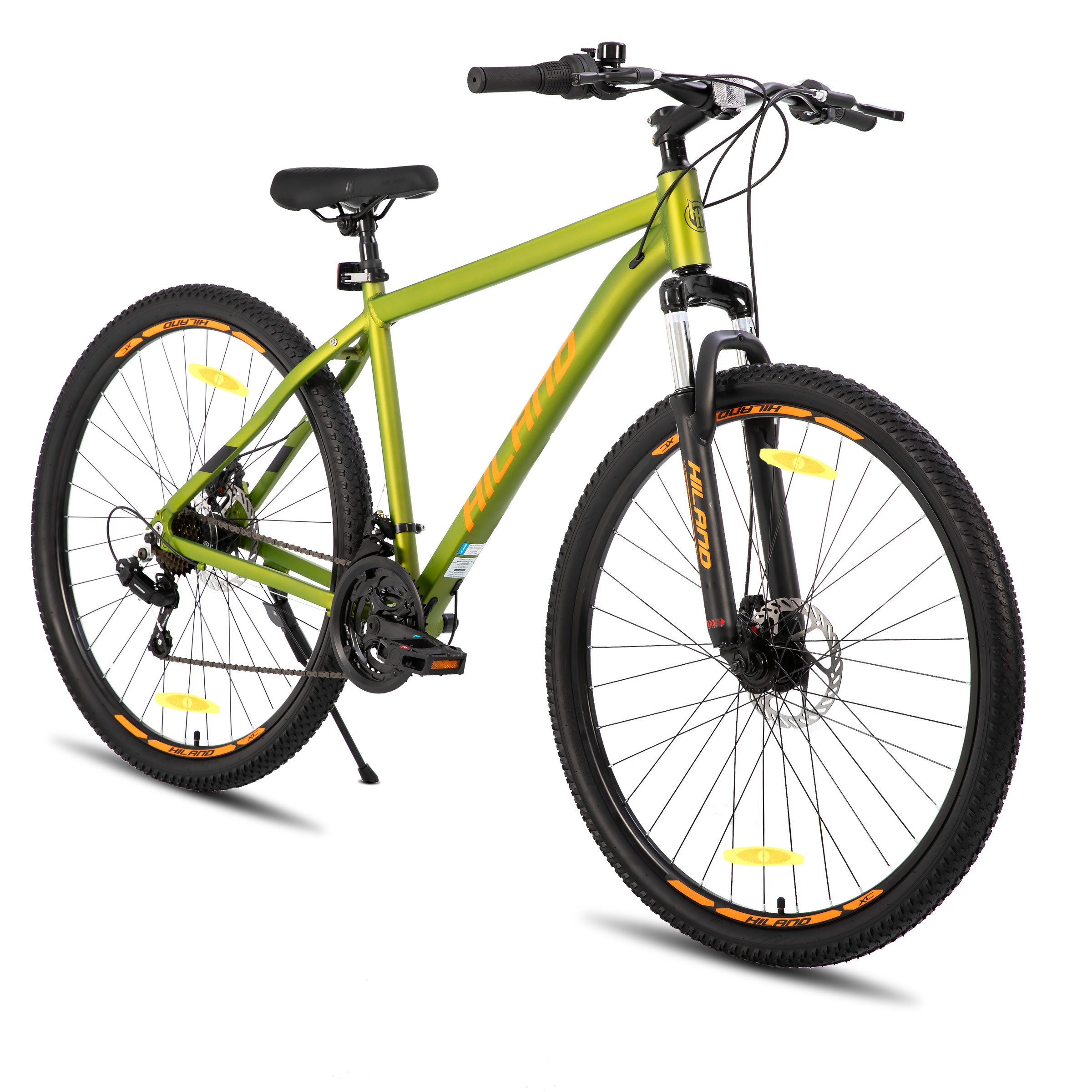 HILAND Mountainbike 29 Zoll Fahrrad aus Aluminiumlegierung mit 21 Gängen für Herren, 21-Gang, mit Federgabel, mechanischen Scheibenbremsen, leichtem Rahmen