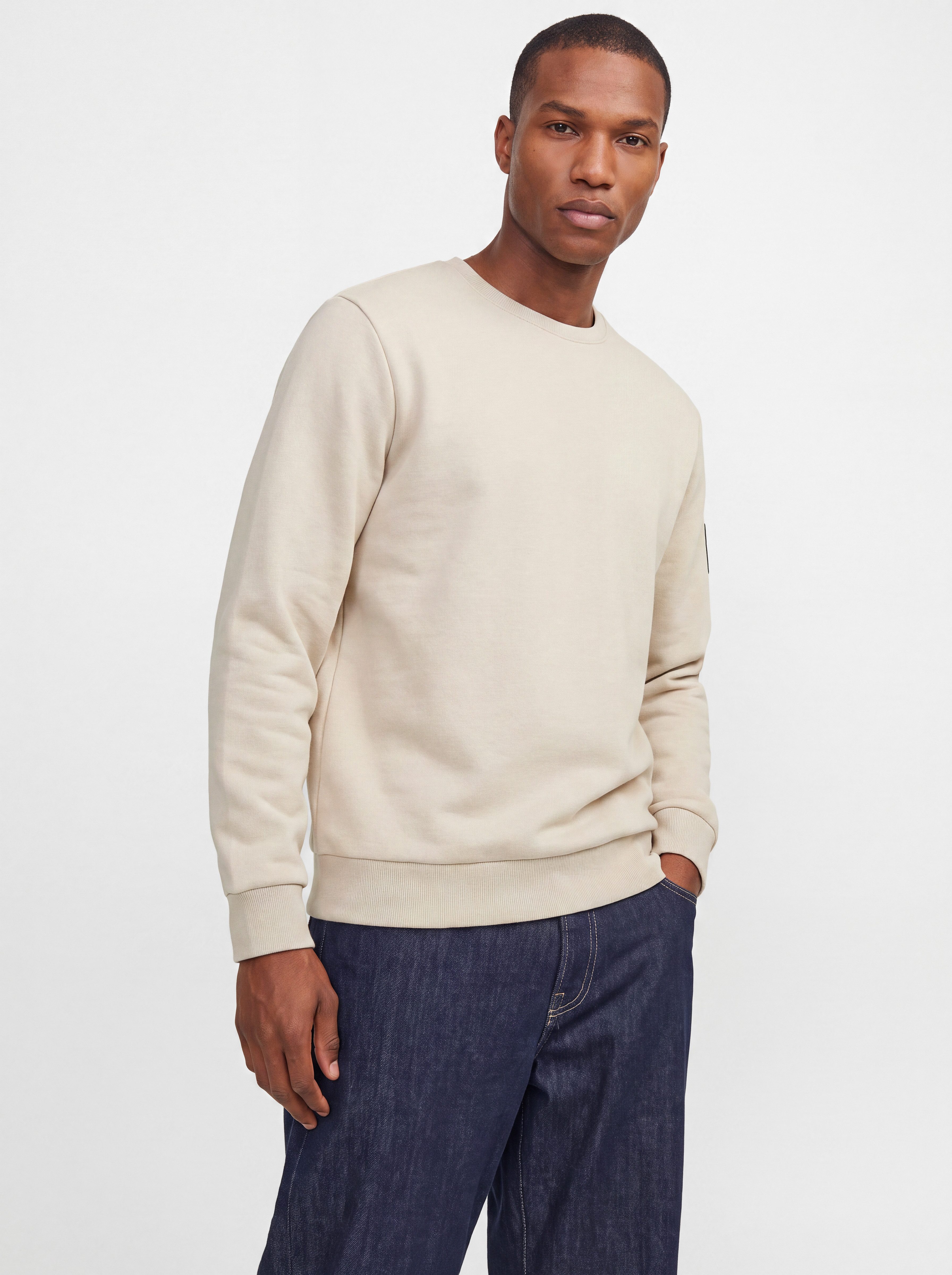 Jack & Jones Sweatshirt JJCLEVELAND SWEAT CREW NECK Materialmix, regular fit – Bild 2 von 5
