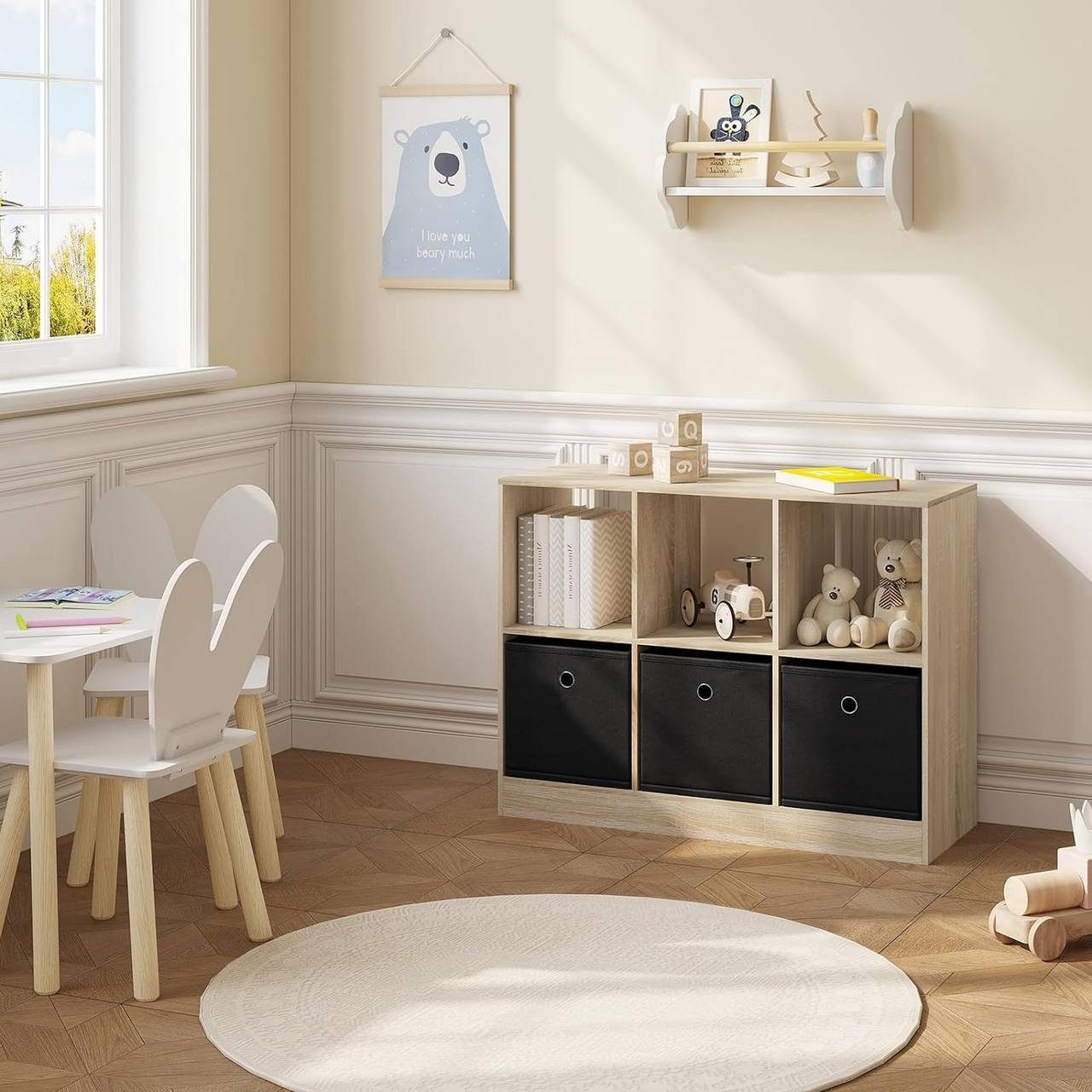 Woltu Bücherregal, mit 3 Schubladen aus Vliesstoff Regal mit 6 Fächern günstig online kaufen