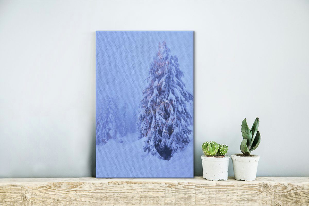 Weihnachtsbaum St), Leinwandbild (1 OneMillionCanvasses® auf fertig kanadischen Zackenaufhänger, Leinwandbild in Grouse Nordamerika, bespannt Gemälde, 20x30 inkl. cm Mountain dem