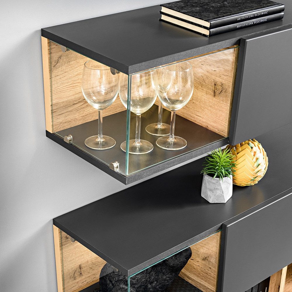 Lomadox Wohnwand SAPRI-164, (6-St., Wandboard Lowboard Unterschrank Hängeel günstig online kaufen