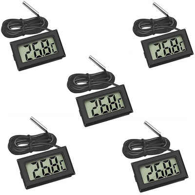 Olotos Аквариумный термометр Digital Термометр Temperatur Messgerät LCD Anzeige mit Fühler 5 Stk., 5-tlg.