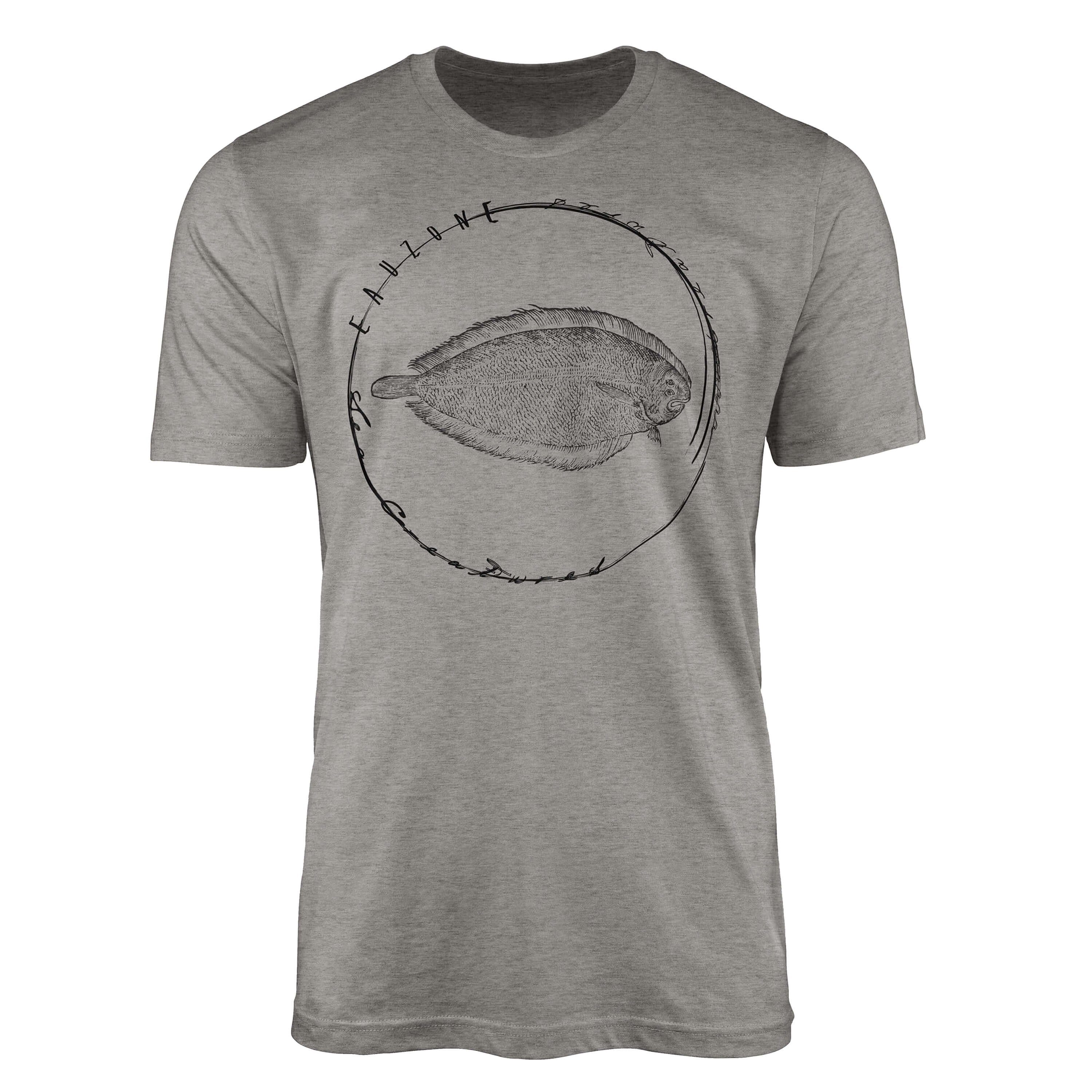 Sinus Art T-Shirt T-Shirt Tiefsee Fische - Serie: Sea Creatures, feine Struktur und sportlicher Schnitt / Sea 079 Ash