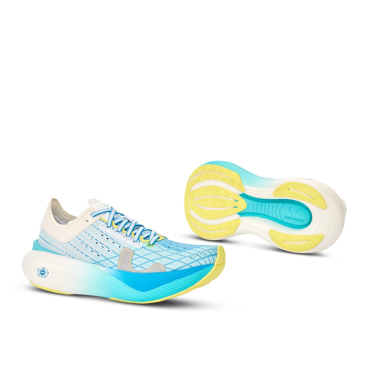 True Motion True Motion U-TECH Solo 2 Damen White Oyster Mushroom Malibu Blue Laufschuh