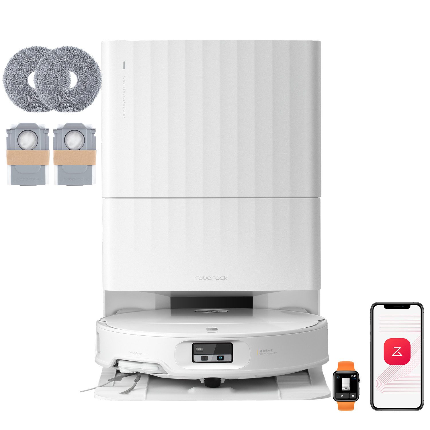 Roborock Saugroboter mit Wischfunktion Qrevo Edge 2, Dual Anti-Tangle System, 25.000 Pa