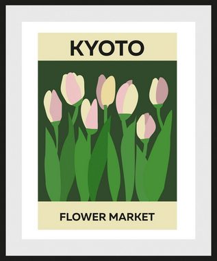 queence Bild Kyoto, Blumen (1 St), gerahmt