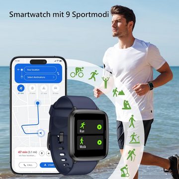 LETSACTIV Smartwatch (Android, iOS), mit Herzfrequenz & Schlafmonitor, IP68 wasserdichter Fitness-Tracker