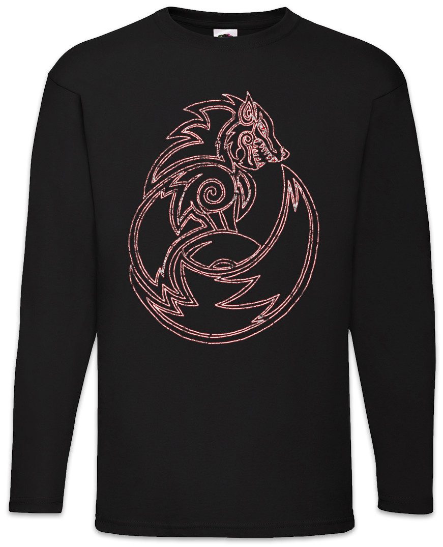Langarmshirt Fenrir Wolf II Langarm T-Shirt Fenris Walhalla Odhin Wikinger Vikings