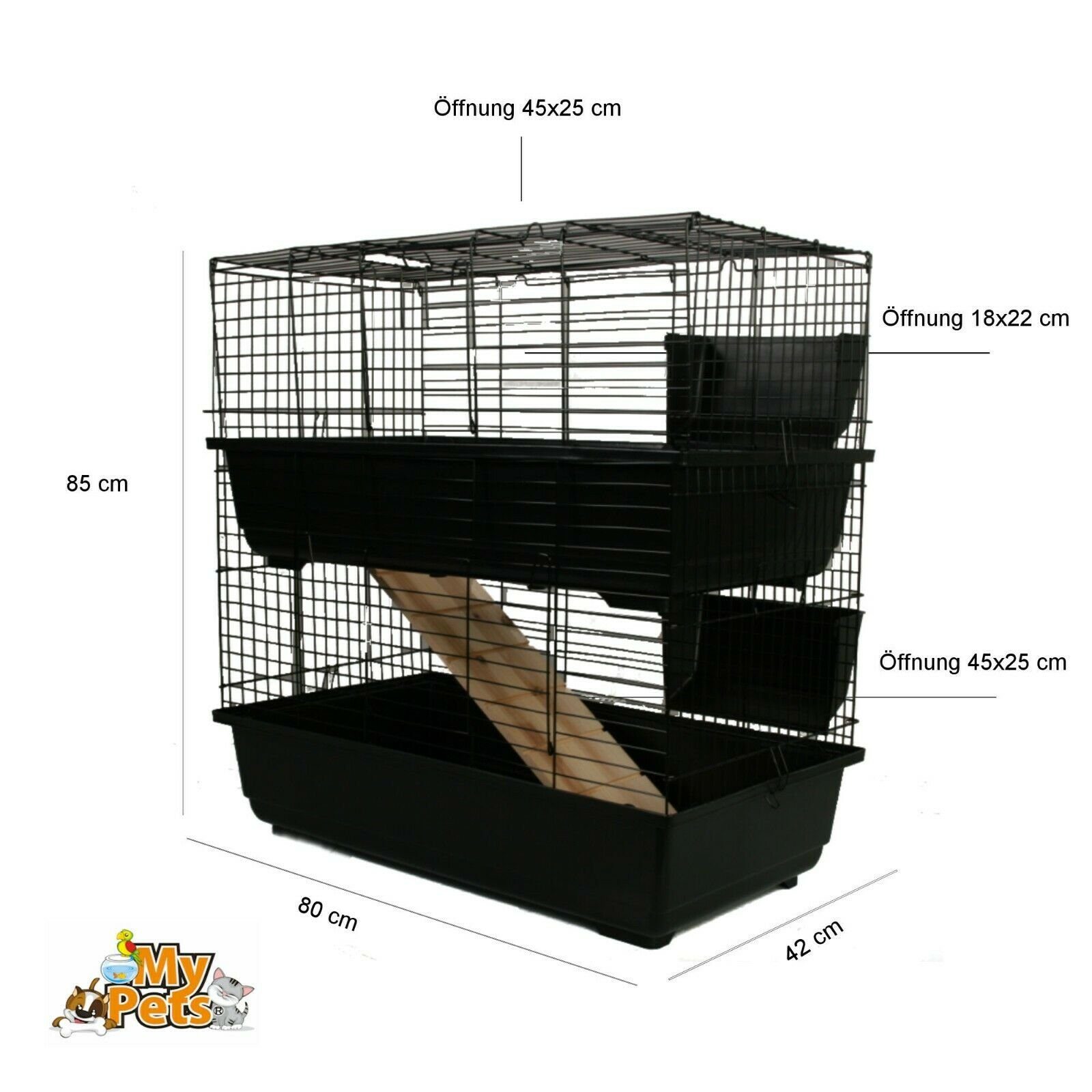 MYPETS Kleintierkäfig Nagerkäfig TOWER CAGE Nagervoliere Käfig Stall Kleintierkäfig Hase