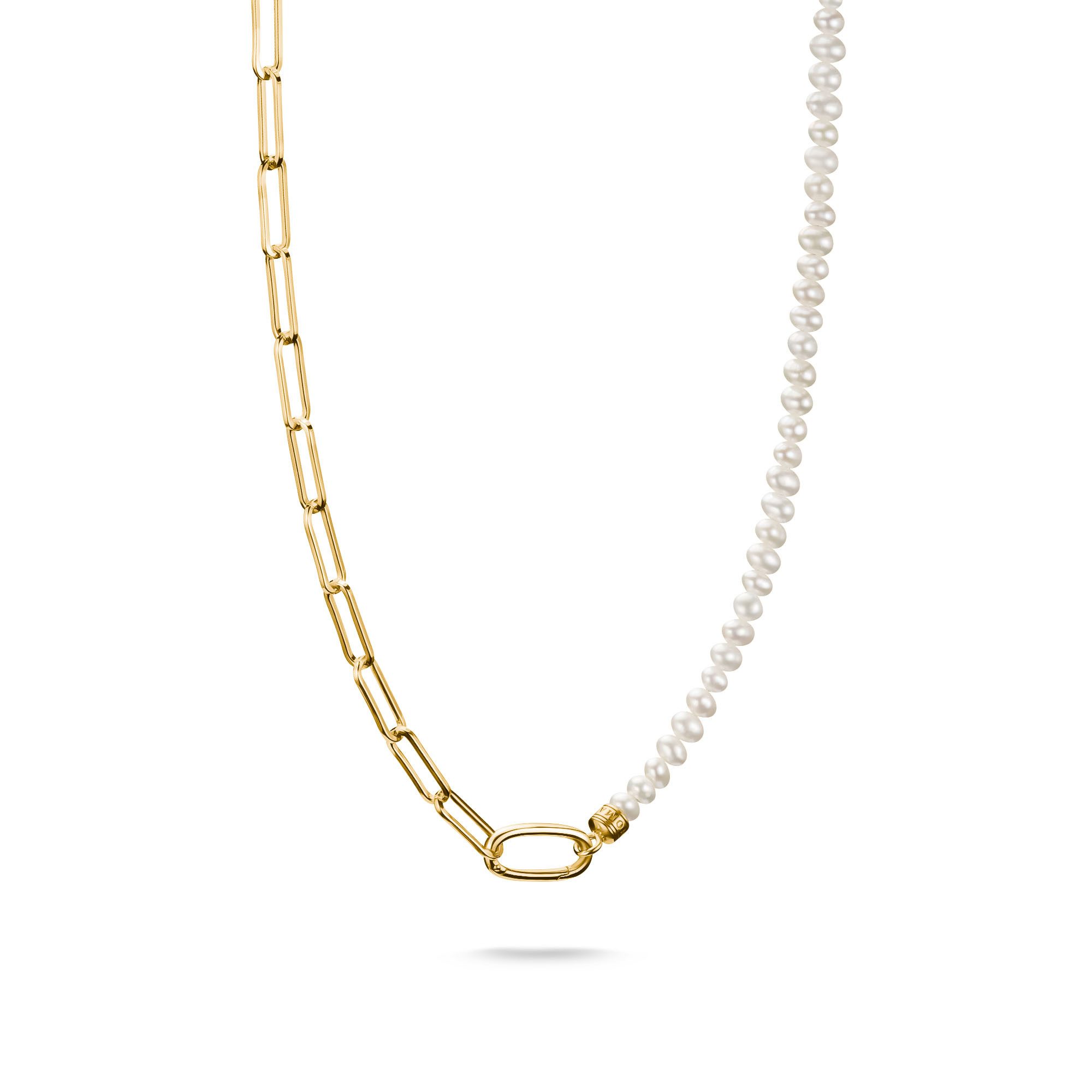 THOMAS SABO Charm-Kette Charm Club Connect: Perlen und Paperclip mit einem Connect Link, mit Süßwasserzuchtperle