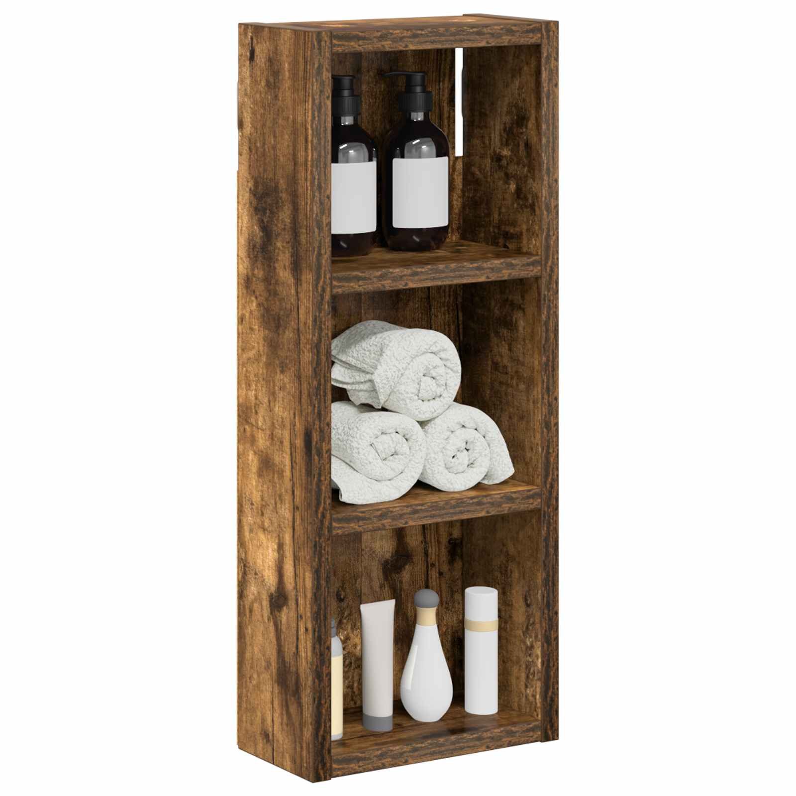 vidaXL Badezimmerspiegelschrank Badezimmer-Wandschrank Räuchereiche 20 x 10 x 50 cm (1-St)