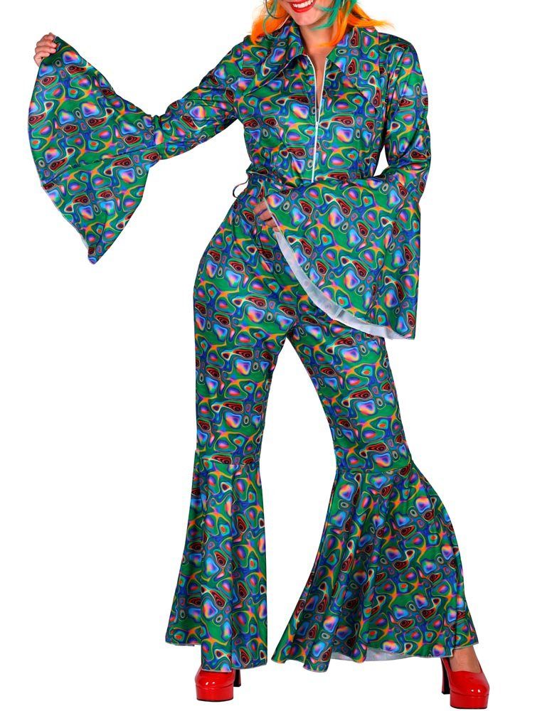 thetru Kostüm 70er Jahre Anzug 'Psychedelic' für Damen, Disco Party