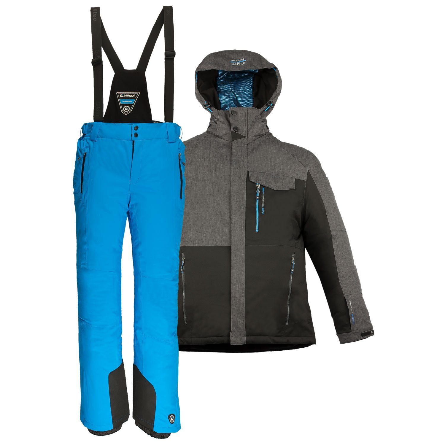 Killtec Skianzug Skianzug Herren L Skijacke + Skihose Schwarz Blau  winddicht wasserdicht