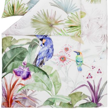 Bettwäsche Jungle 4744 985 Multicolor, Estella, Mako-Satin, 2 teilig, Vögel, Dschungel, Blumen