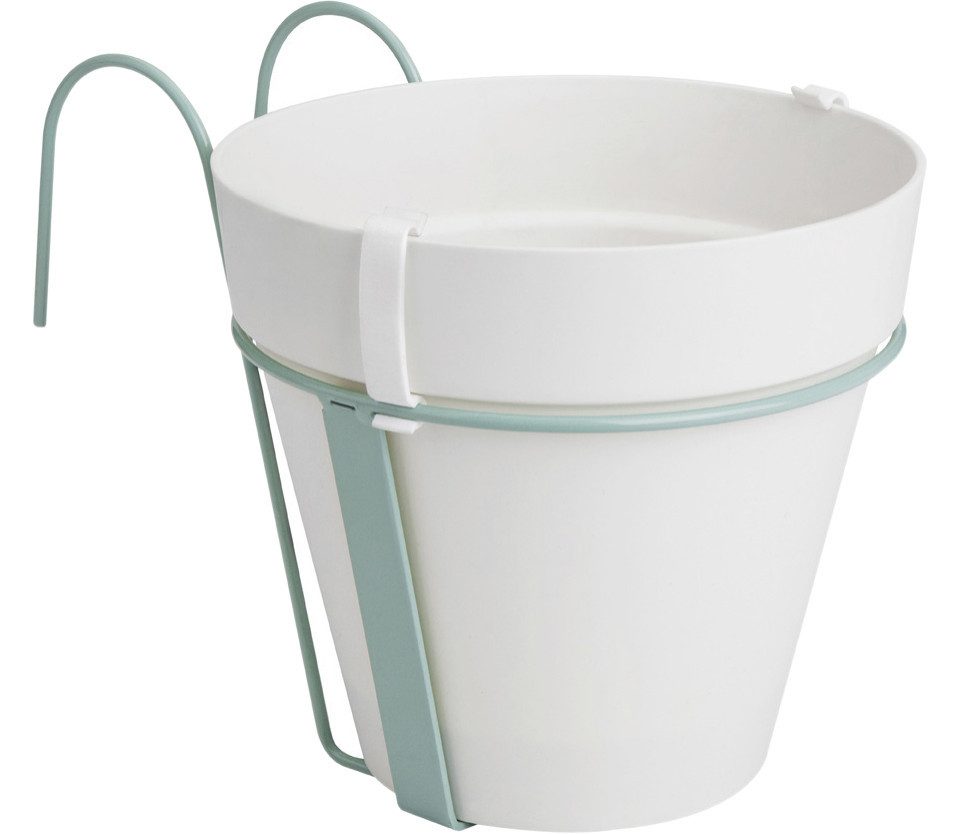 Elho Blumentopf Elho Pflanztopf Loft Urban mit Balkonhalter Ø 20 x