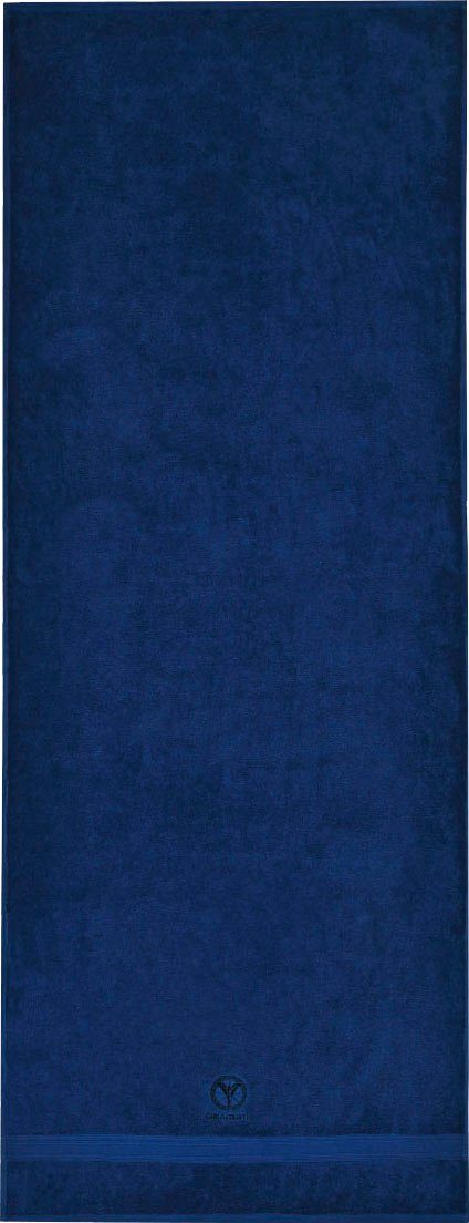 CARLO COLUCCI Strandtuch Sandro, Frottier Logo-Stickerei royalblau (1-St), mit