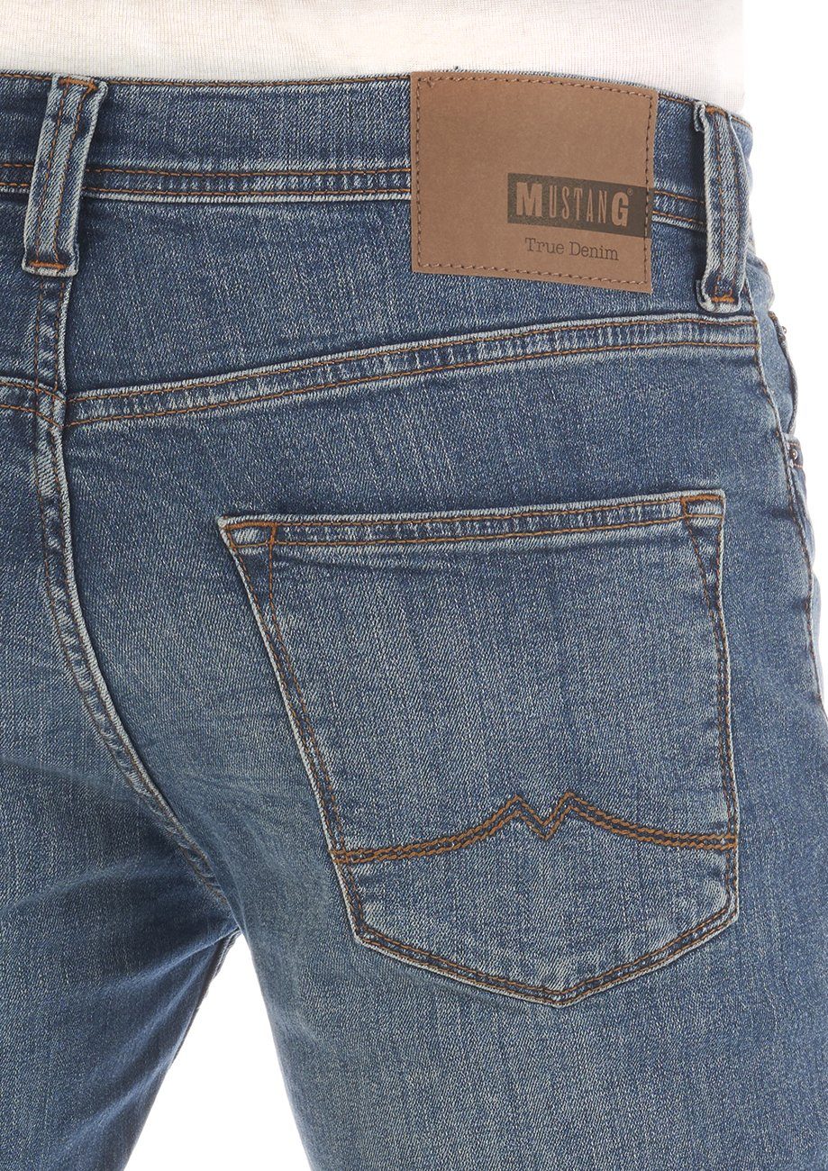 BLUE (5000-583) MUSTANG Slim Jeanshose Fit Slim-fit-Jeans Vegas Hose Denim Herren Stretch mit DENIM