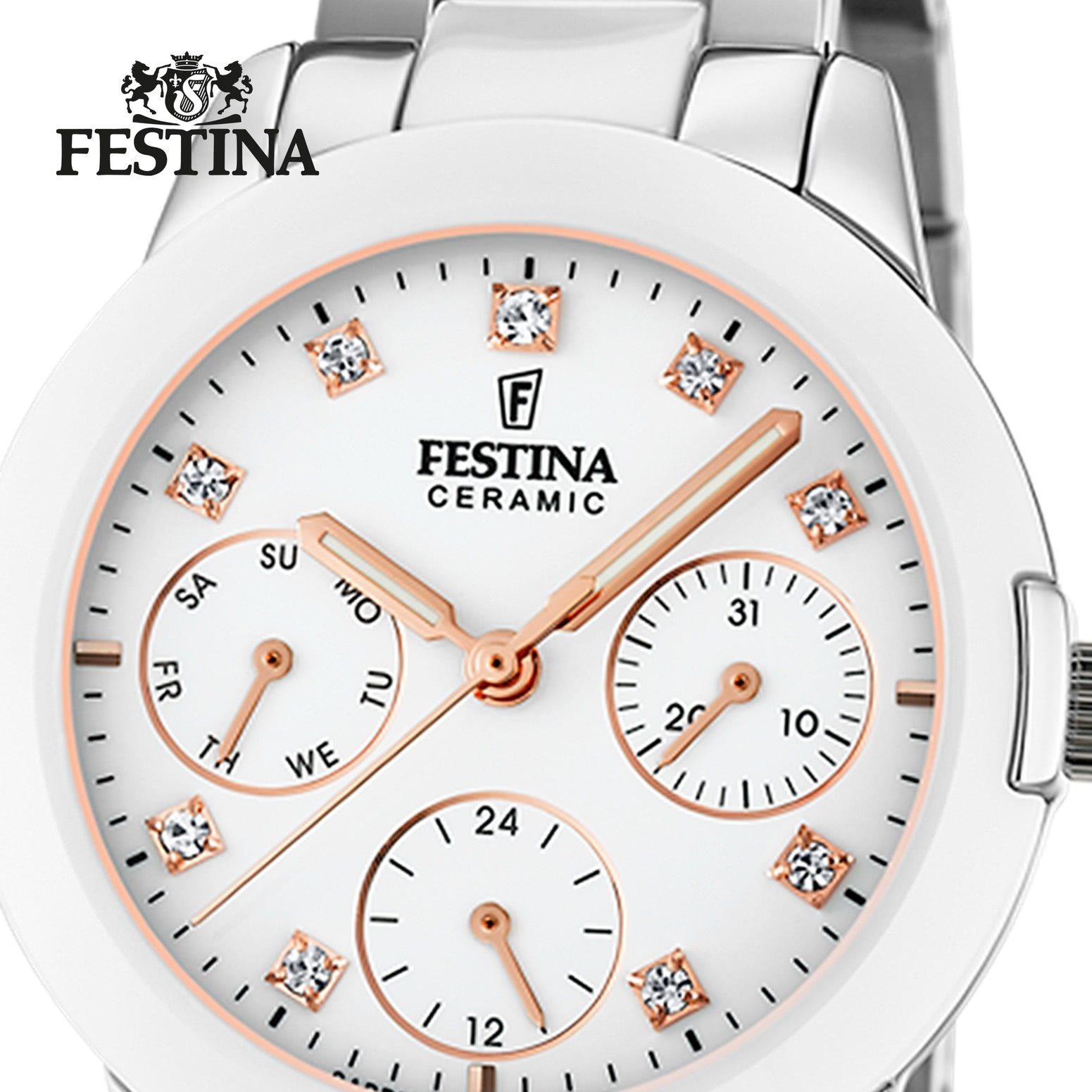 Festina Quarzuhr Festina Damen Uhr F20497/1 Edelstahlband, (Analoguhr), Dam günstig online kaufen