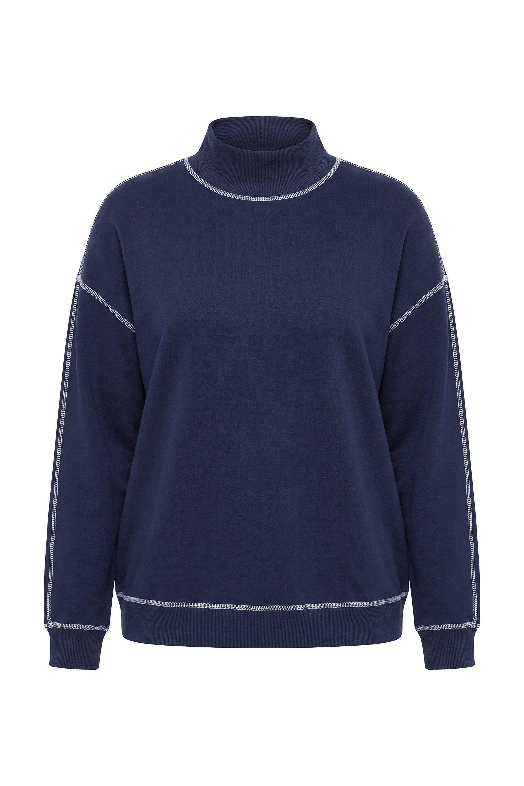MIAMODA Sweater Sweatshirt Boxy Fit farbige Ziernähte – Bild 2 von 3
