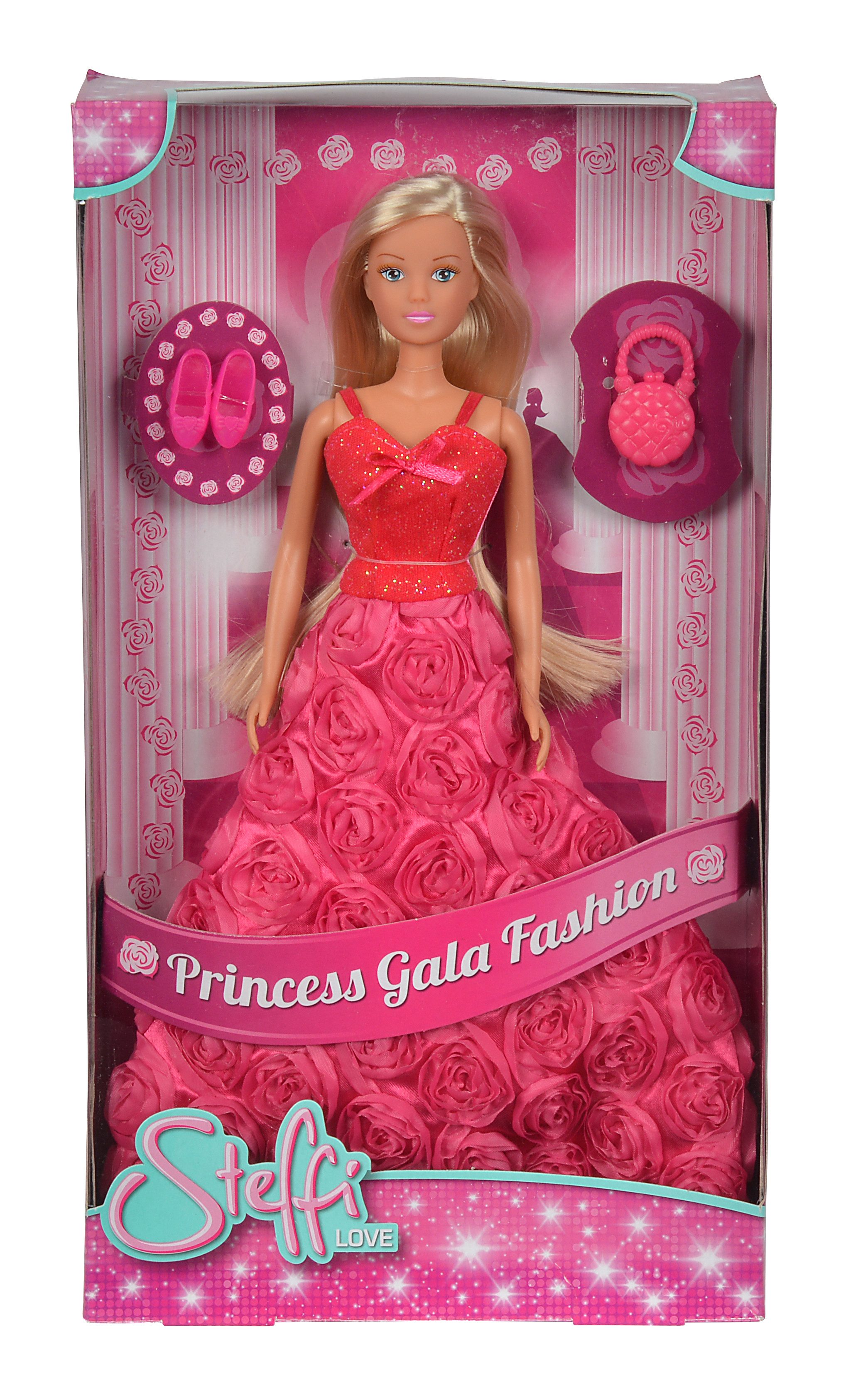 Simba Dickie Anziehpuppe Puppe Steffi Love Princess Gala Fashion rot rosa 2 günstig online kaufen