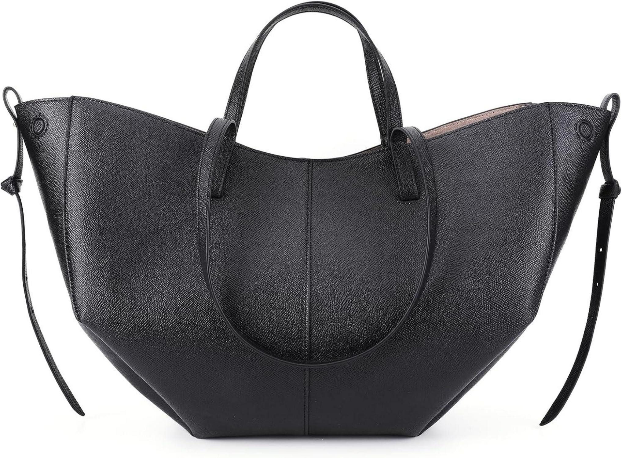 Shopper TIAASTAP Tote Bag Kunstleder Damen Groß Schultertasche Schwarz