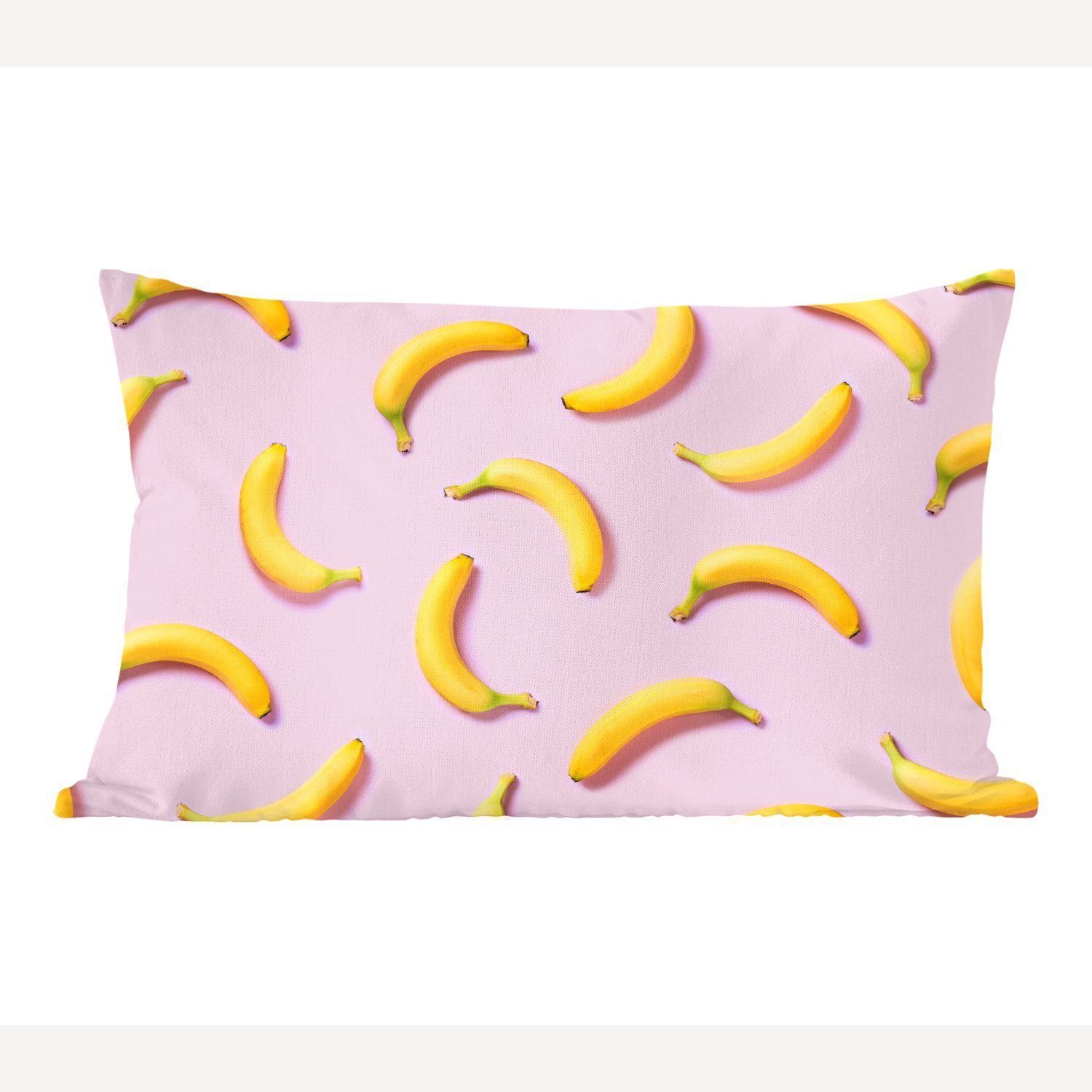 MuchoWow Dekokissen Banane - Rosa - Pastell, Wohzimmer Dekoration, Zierkissen, Dekokissen mit Füllung, Schlafzimmer