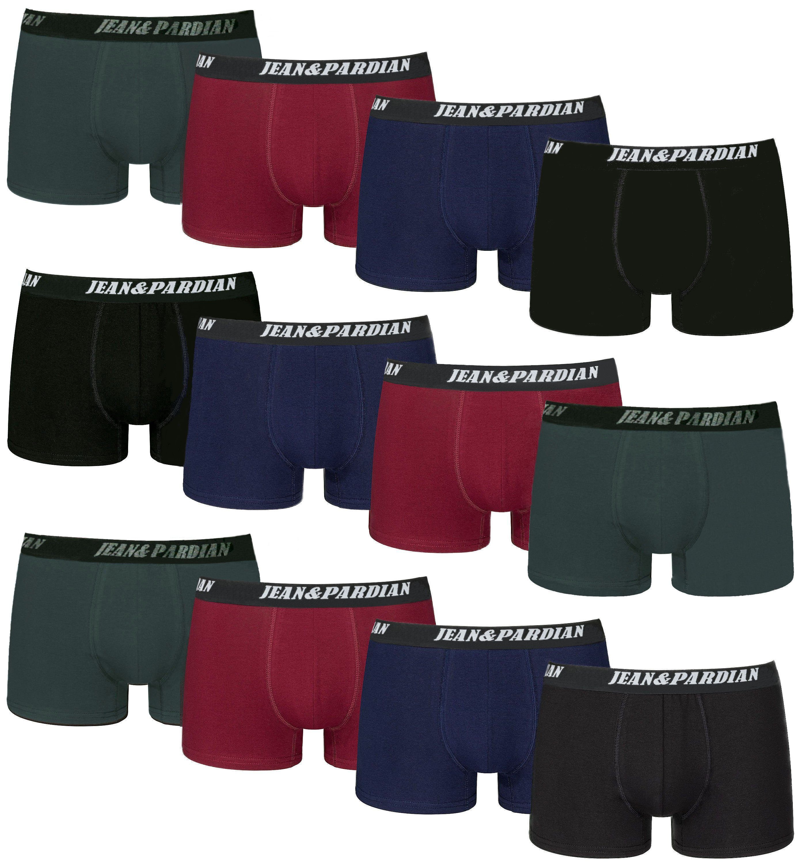 Jean&Pardian Boxershorts Jean&Pardian Retro Boxershorts aus 95% Baumwolle im 12er Pack (12er Pack)