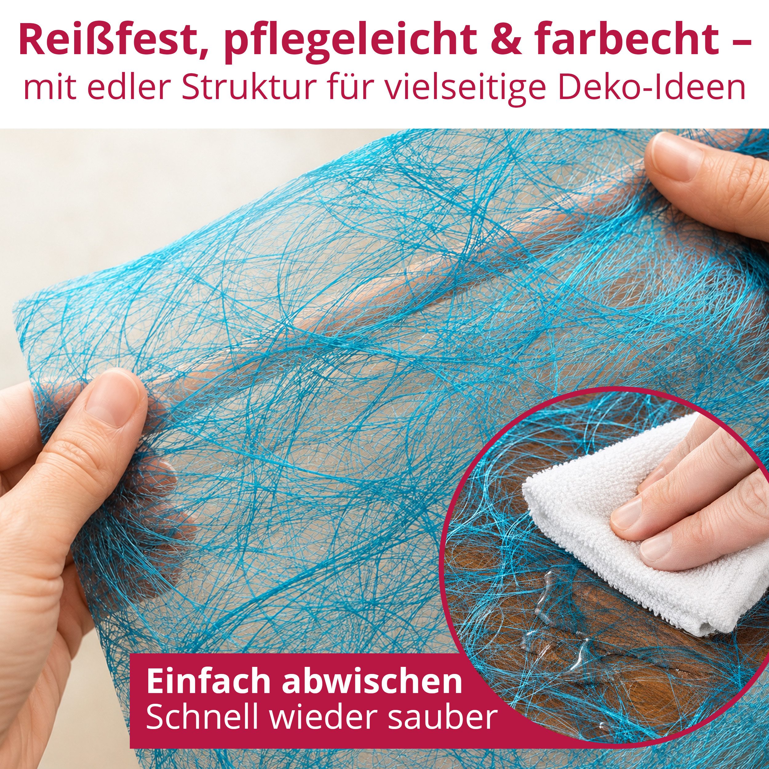 DecoHomeTextil Heimtextilmanufaktur Tischläufer Deco Netz Tischband Dekoration Dekor Breite 30cm Farbe+Länge wählbar