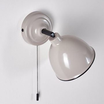 hofstein Wandleuchte »Scerne« verstellbare Wandlampe aus Metall in Grau/Weiß/Schwarz, ohne Leuchtmittel, 1xE14, Wandspot im Retro-Design, mit Zugschnur zum An-/Ausschalten