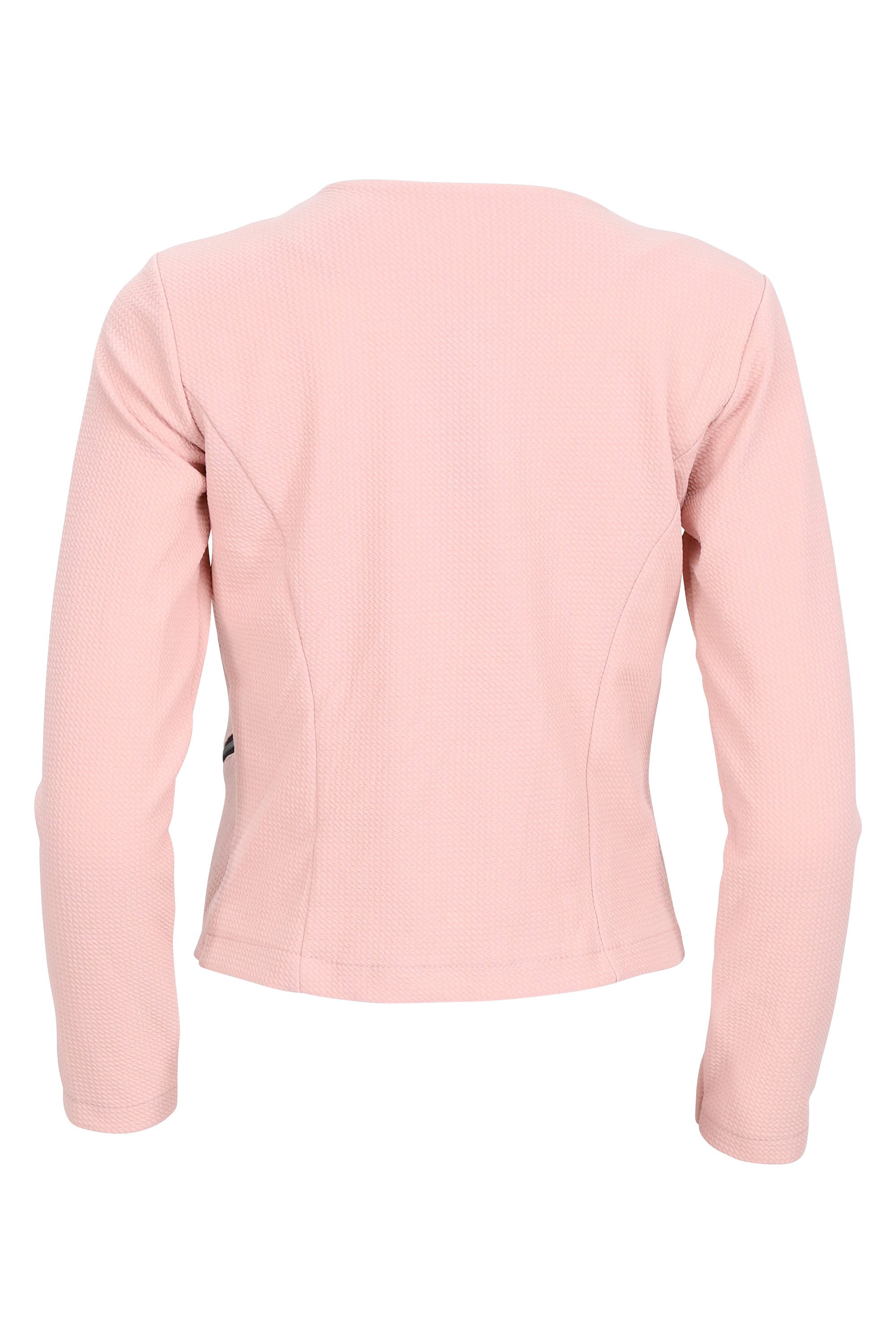 malito more than fashion Jackenblazer malito Damen Blazer ohne Kragen, Sakko im Basic Look, Kurzjacke mit Sweatblazer im Basic-Look