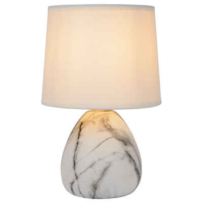 click-licht Tischleuchte »Tischleuchte Marmo in Weiß E14«, Farbe: Weiß, Leuchtmittel enthalten: Nein, warmweiss, Tischleuchte, Nachttischlampe, Tischlampe