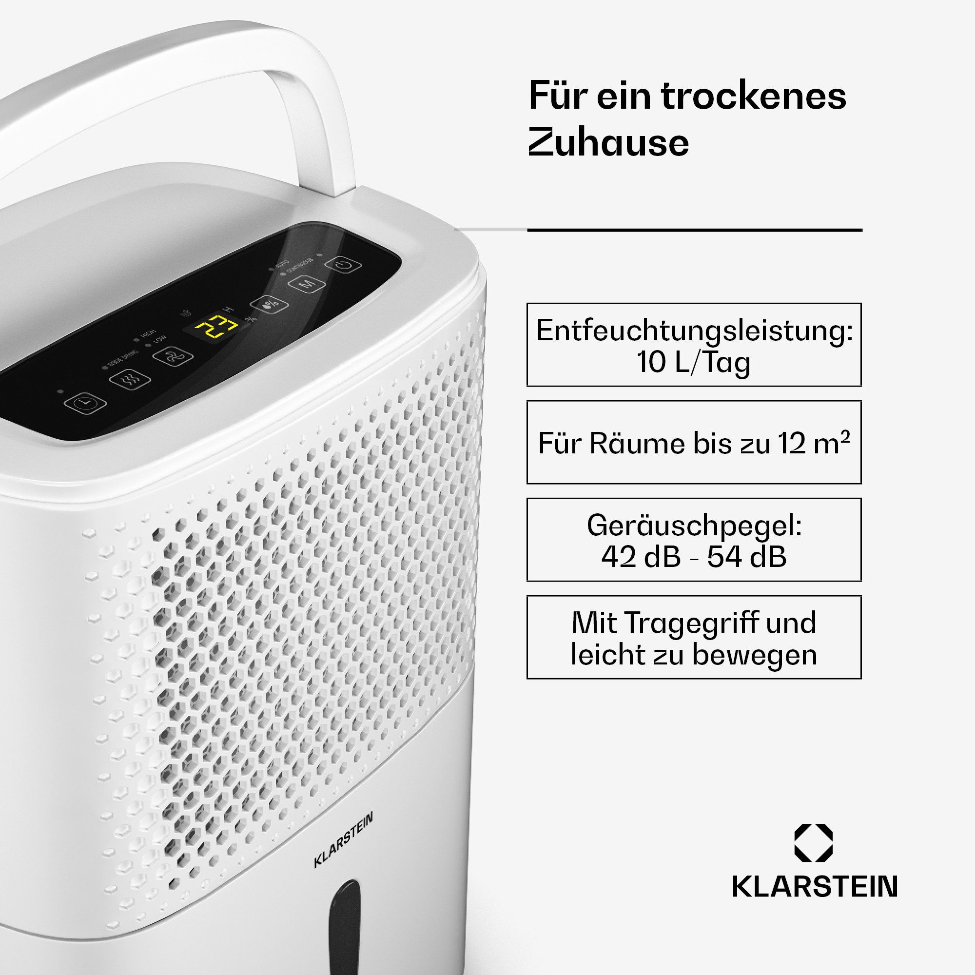 Klarstein Luftentfeuchter DryFy 10, elektrisch Luftentfeuchter 10 l/d 1,8 L günstig online kaufen