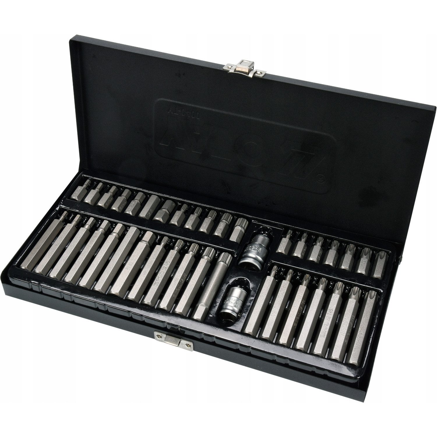 Yato Bohrer- und Bit-Set YT-0400 Professionelles Bit-Set Torx Spline Hex, aus S2-Werkzeugstahl, hohe Härte HRC 58 62, im Koffer
