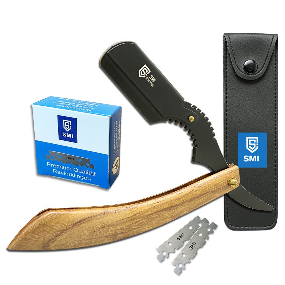 Rasiermesser Holzgriff Rasiermesser Wechselklinge Bartrasierer mit 100 Klingen