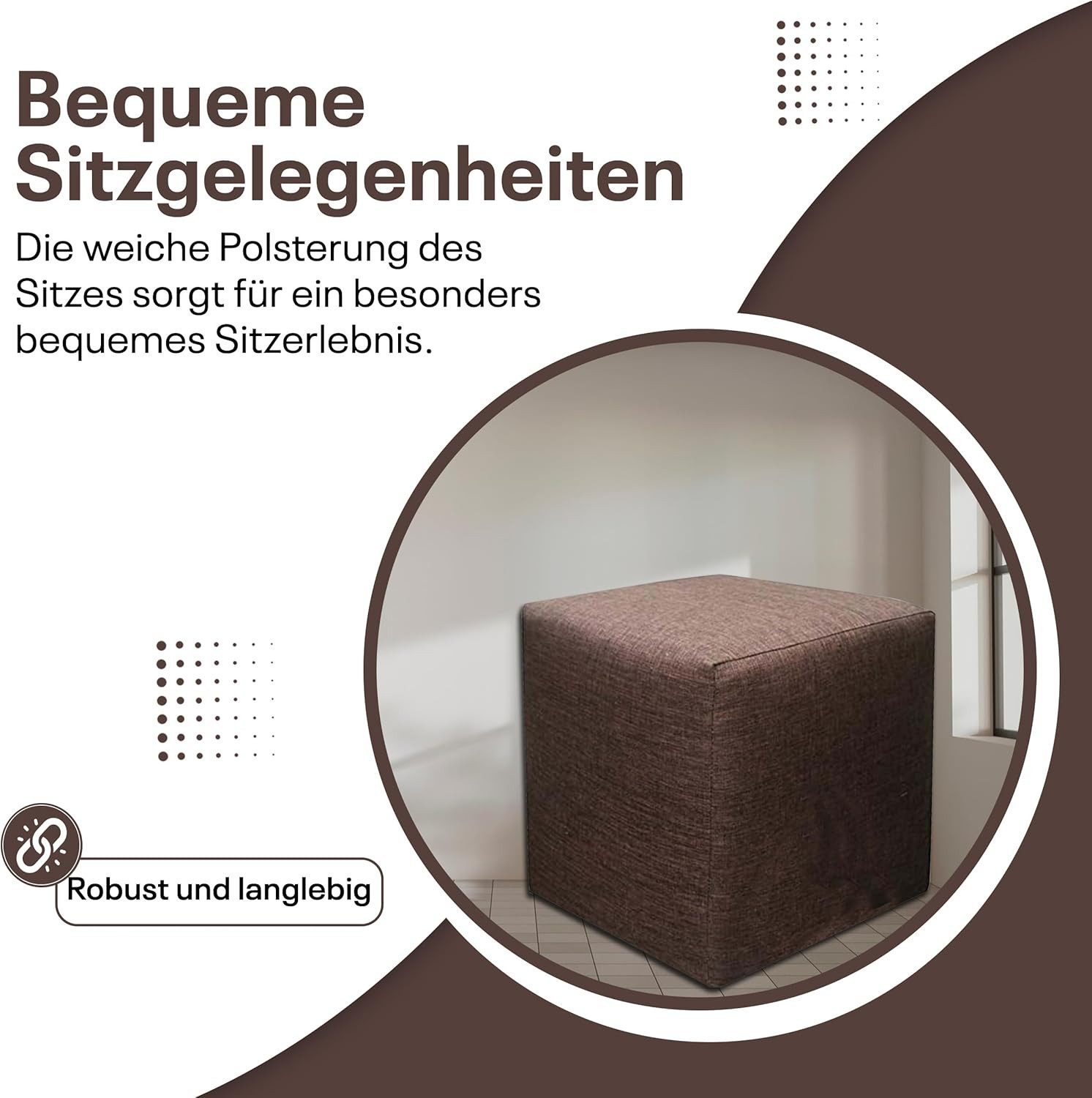 Best for Home Sitzhocker Cube Pouf – Stilvoller Samt Hocker & Fußhocker (Einzelstück, 1 St., verschiedene Farben), Handwerksqualität,TOP Preis-Leistungs-Verhältnis