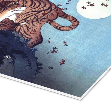 Posterlounge Forex-Bild Katsushika Hokusai, Der Tiger und der Mond, Schlafzimmer Malerei