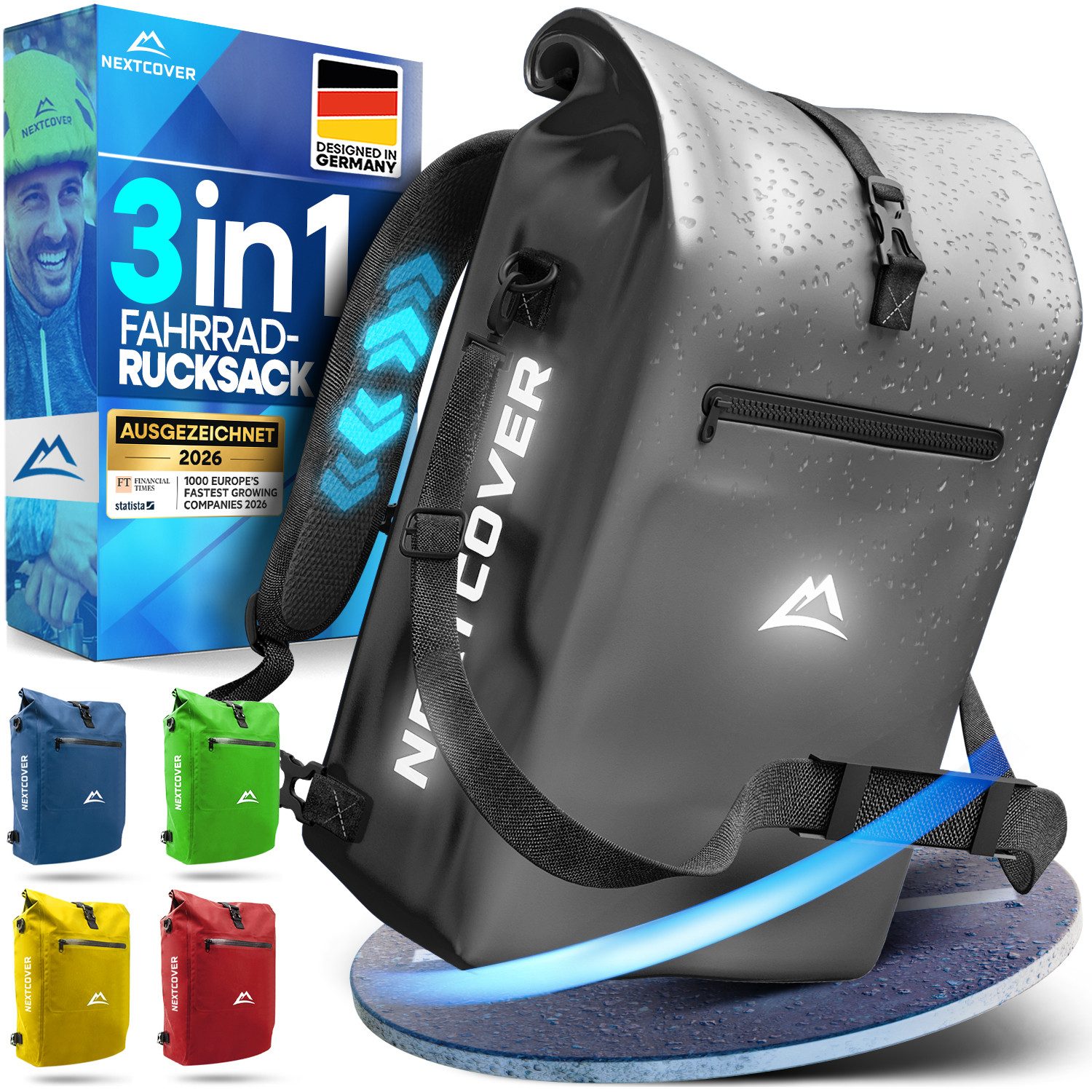 Fahrradtasche NEU 3in1 Fahrradtasche für Gepäckträger - Fahrradrucksack wasserdicht
