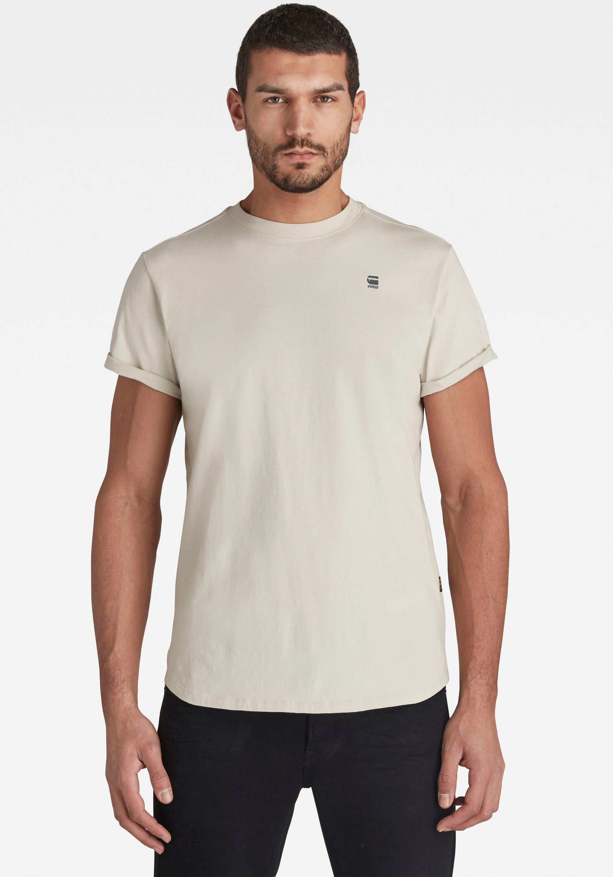 G-Star RAW T-Shirt Lash mit kleinem Logo Stitching white bait