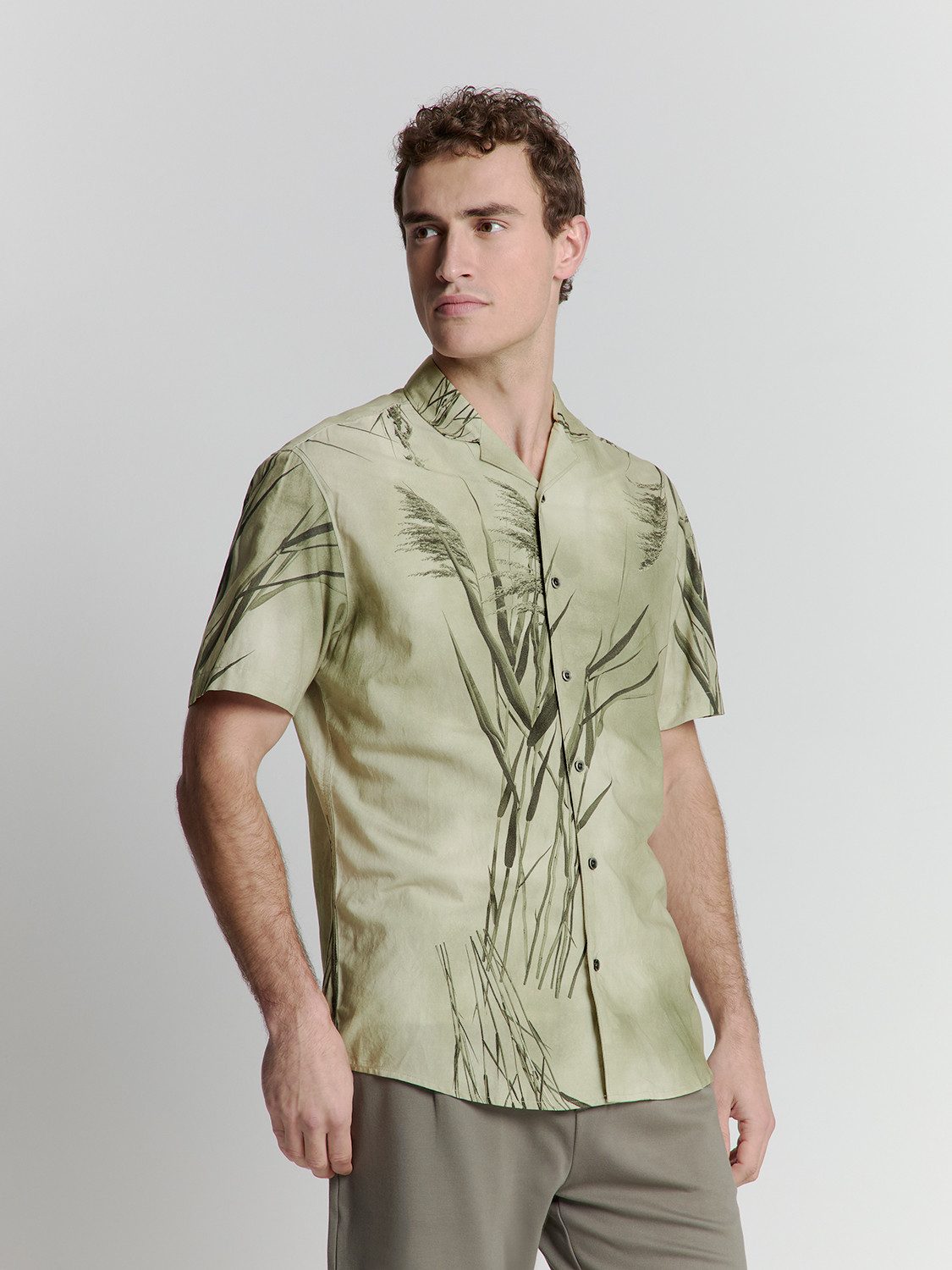 Kurzarmhemd Shirt Short Sleeve Revers Collar Allover Printed Mint